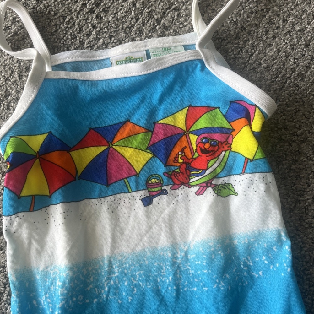 Vintage Elmo Sesame Street Swimsuit. One Piece, Leotard. 18 Months - Picture 2 of 4